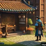 고전 RPG 리마스터 트렌드 - A visually rich scene showcasing a classic RPG character in pixel art style with modern enhancements...